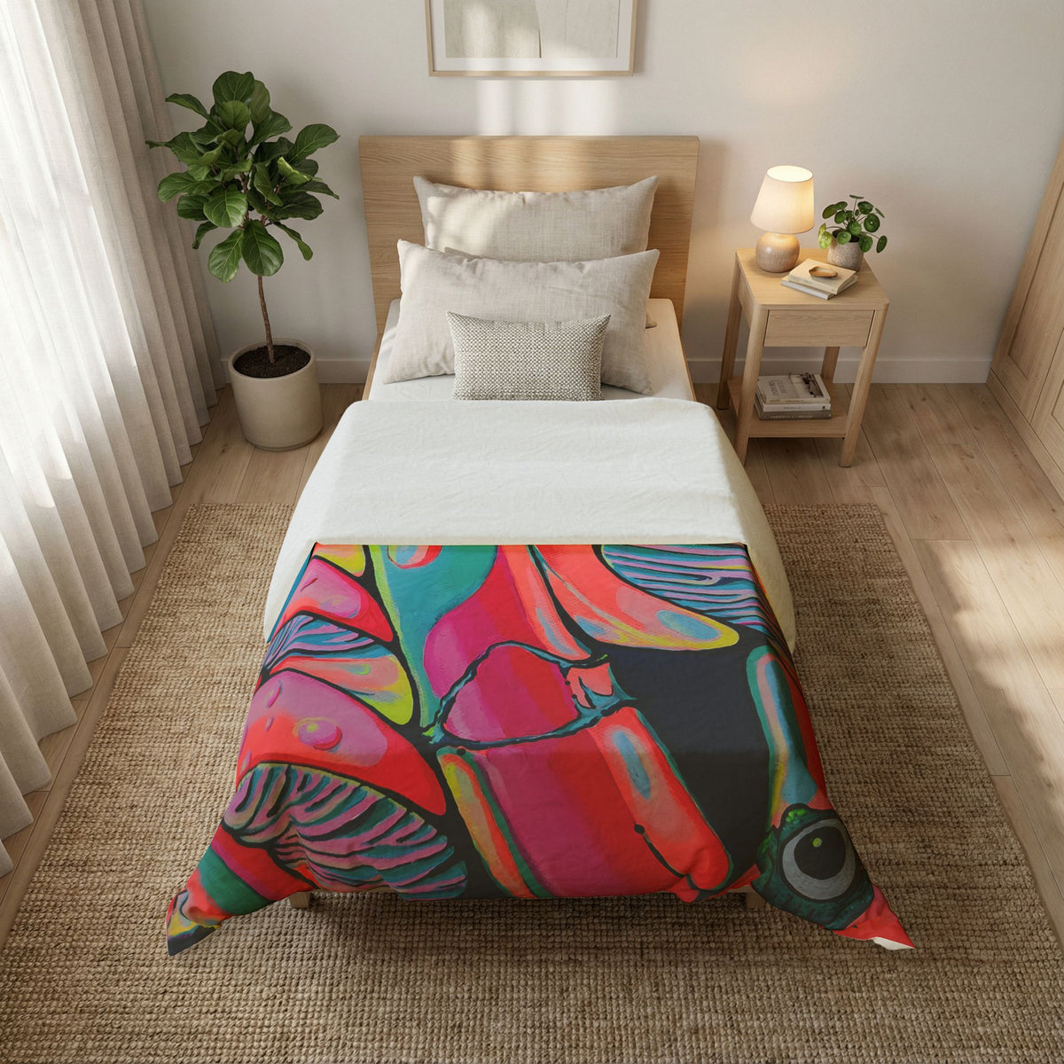 Trippy Mushrooms Duvet Cover