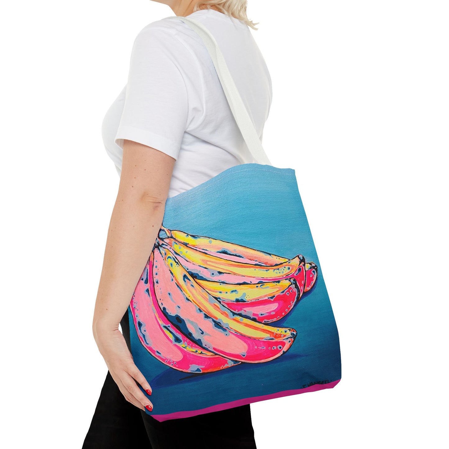 Premium Neon Banana Tote Bag, Original Artist Design, Reusable Shopping Tote, Eco-Friendly