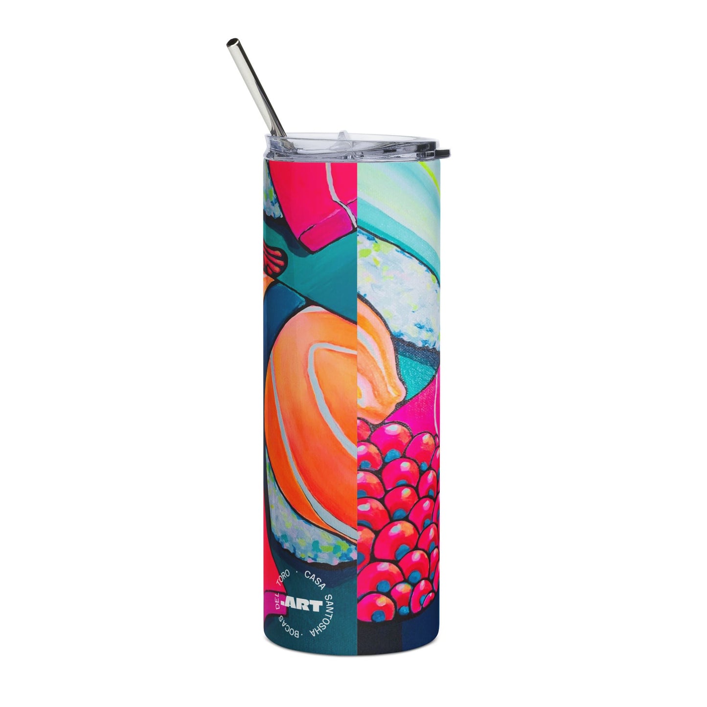 Neon Sushi Stainless Steel Tumbler, 20oz | Fun Travel Mug, Eco-Friendly
