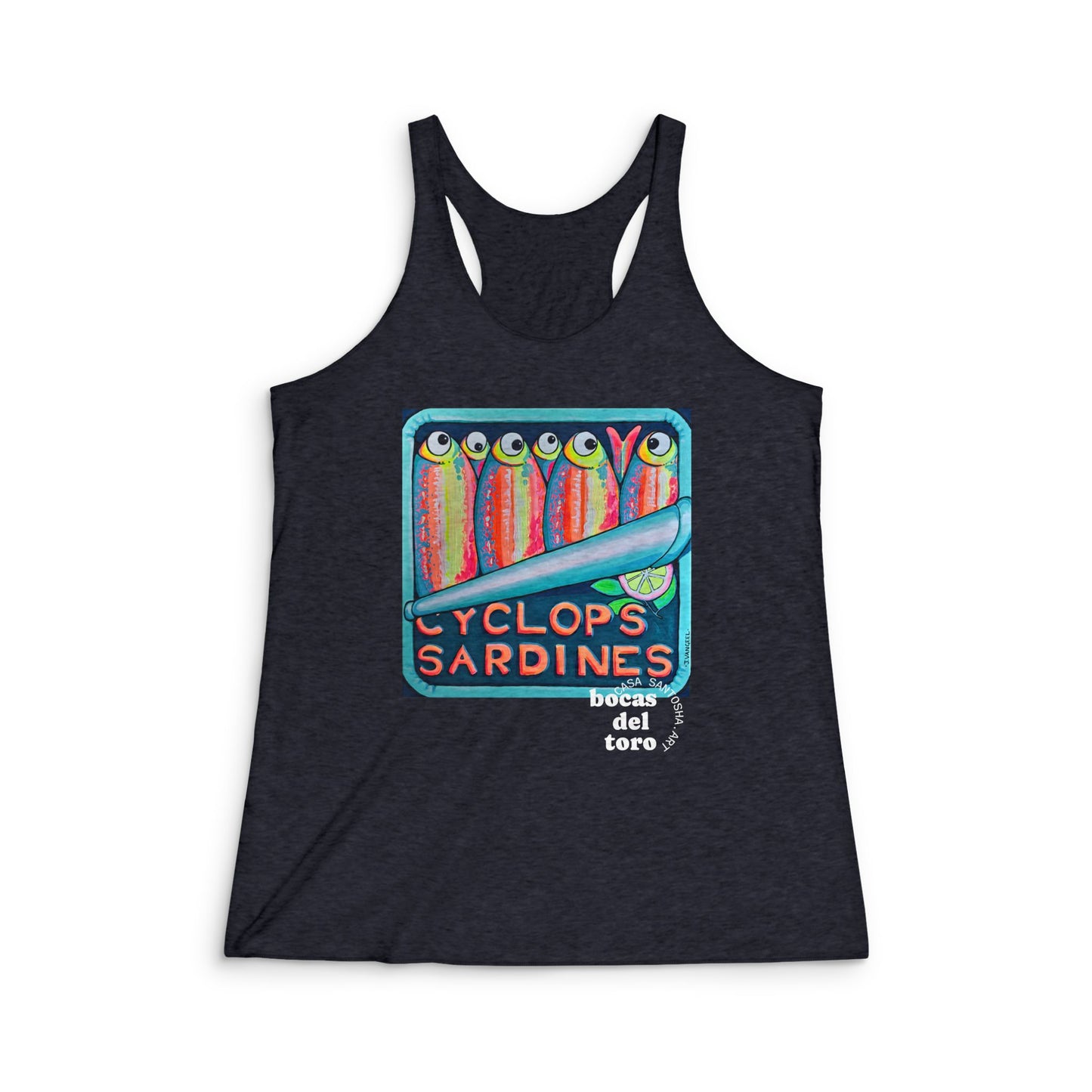 Women's Neon Sardines Graphic Racerback Tank