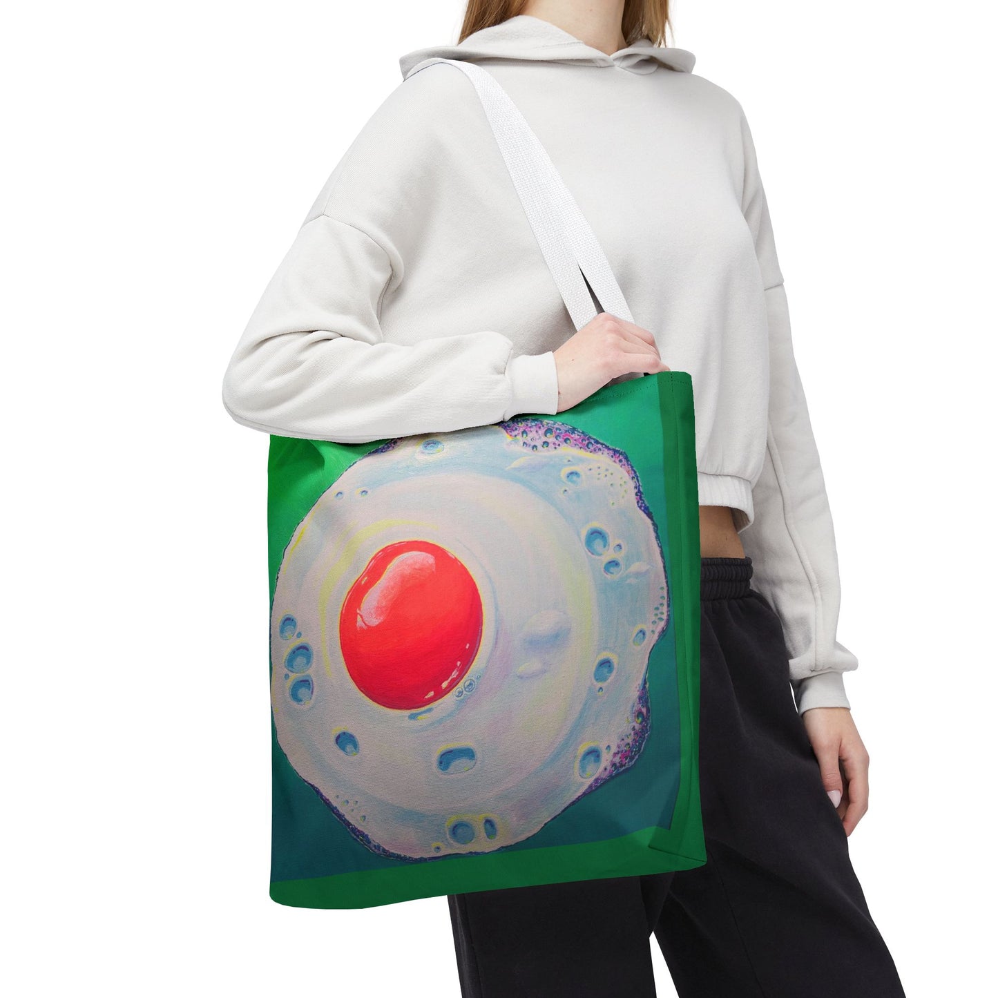 Premium Neon Fried Egg Tote Bag, Original Artist Design, Reusable Shopping Tote, Eco-Friendly