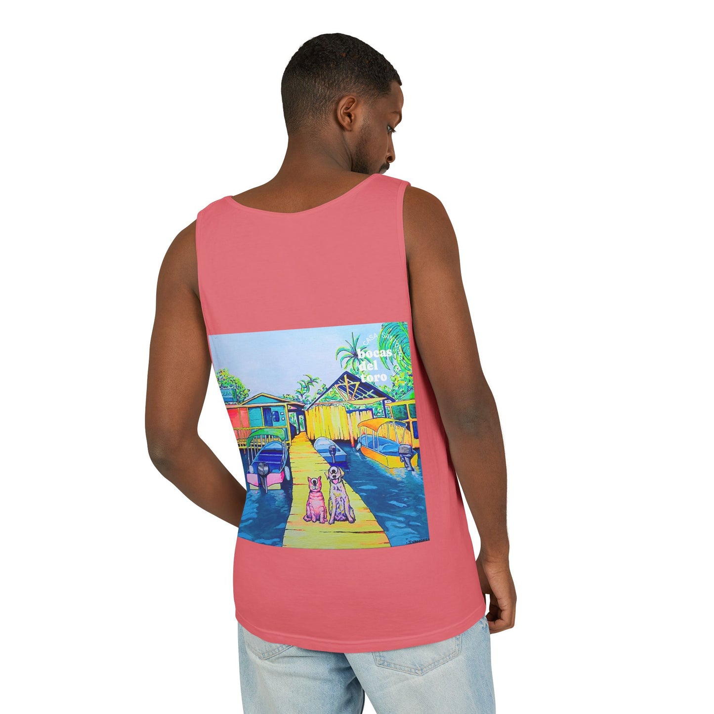 Unisex Cyclops Cat and Dog in Bocas Tank Top - Perfect for Summer Vibes