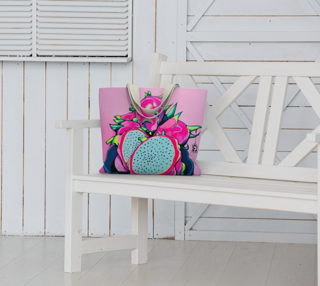 Neon PInk Dragon Fruit Market Tote