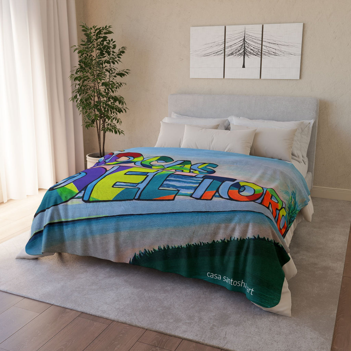 Bocas Del Toro Sign Fleece Sherpa Blanket