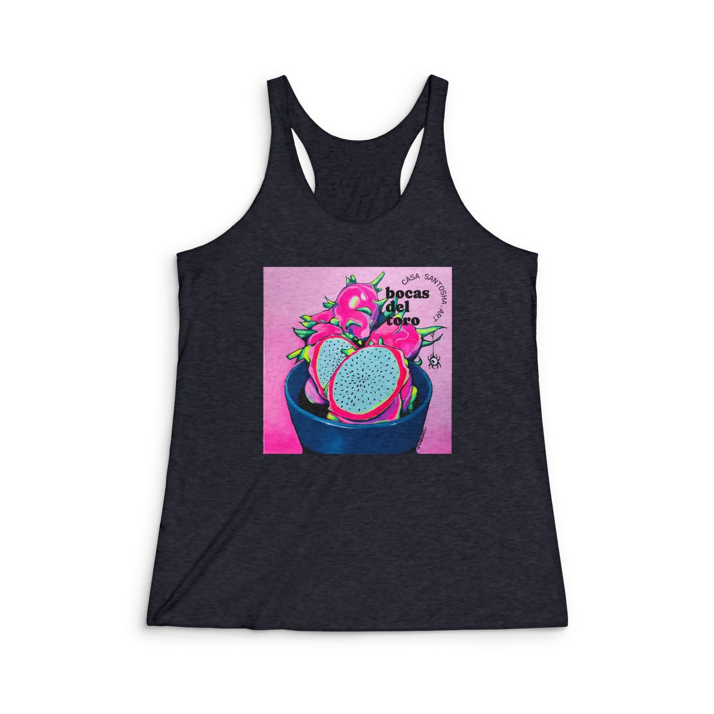 Women's Neon Pink Dragon Fruit Graphic Racerback Tank