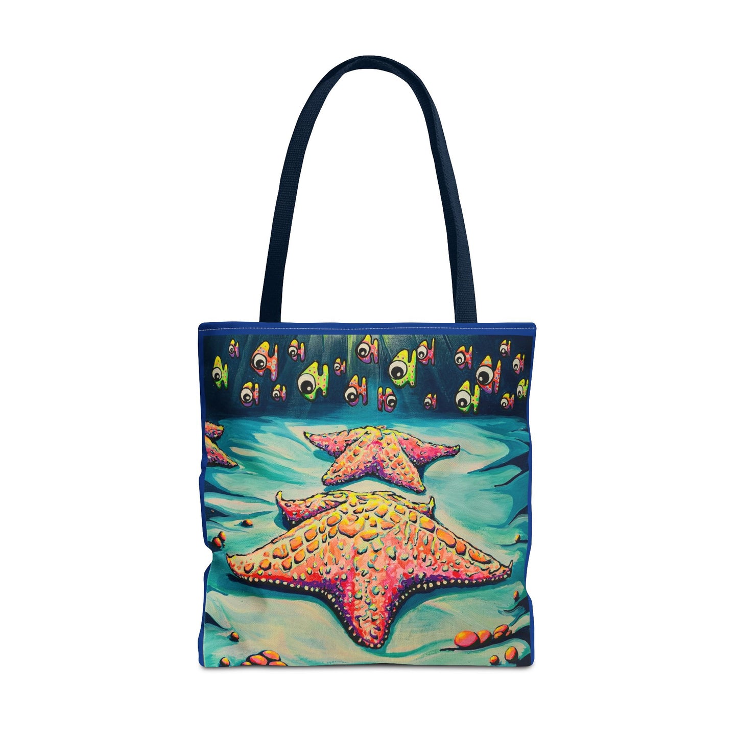 Premium Colorful Starfish Tote Bag, Original Artist Design, Reusable Shopping Tote, Eco-Friendly