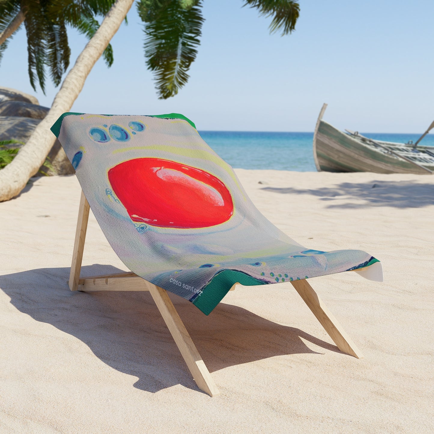 Neon Fried Egg Beach Towel for Summer Fun and Vacation Essentials