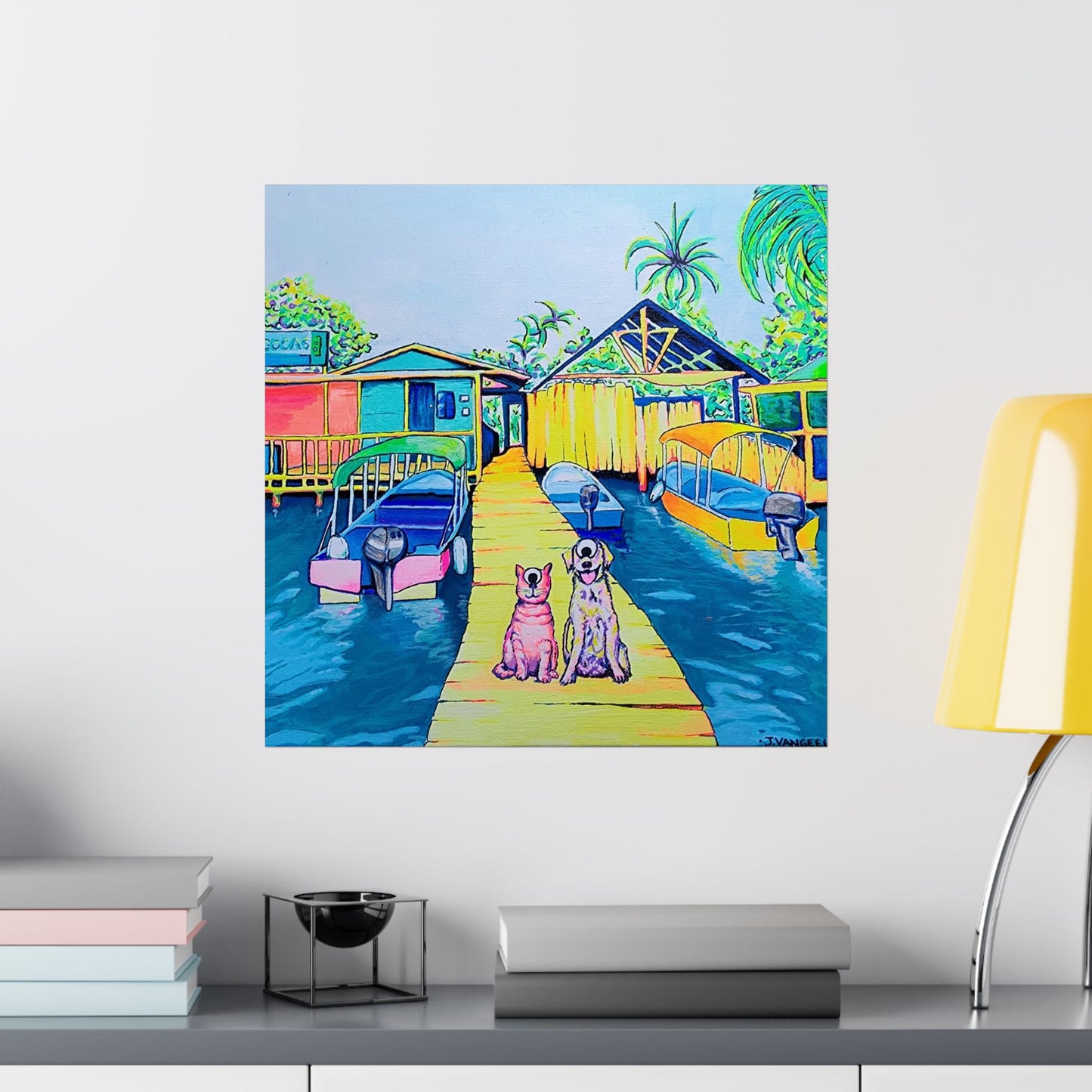 Cyclops Cat and Dog in Bocas Giclée Art Poster