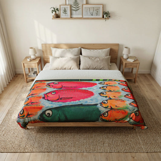 Neon Cabo Fish Market Duvet Cover