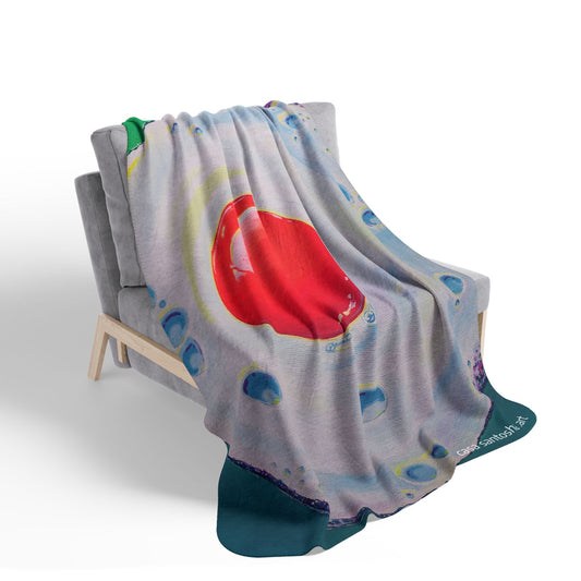 Neon Fried Egg Fleece Sherpa Blanket