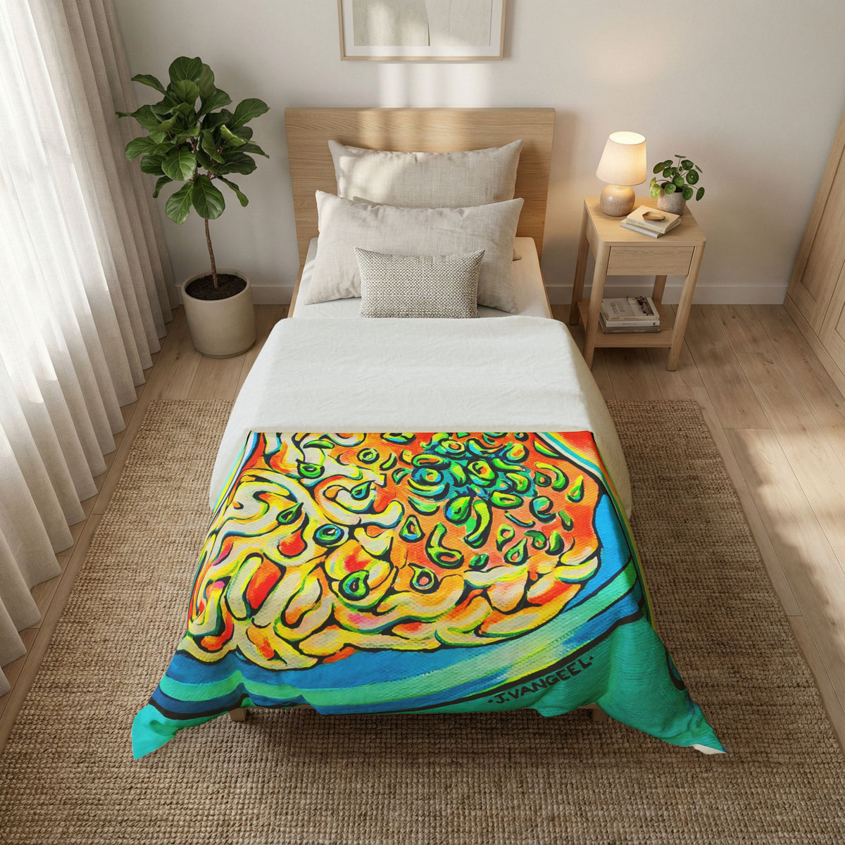 Neon Ramen Duvet Cover