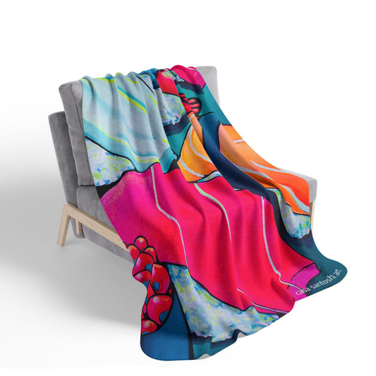 Neon Sushi Fleece Sherpa Blanket