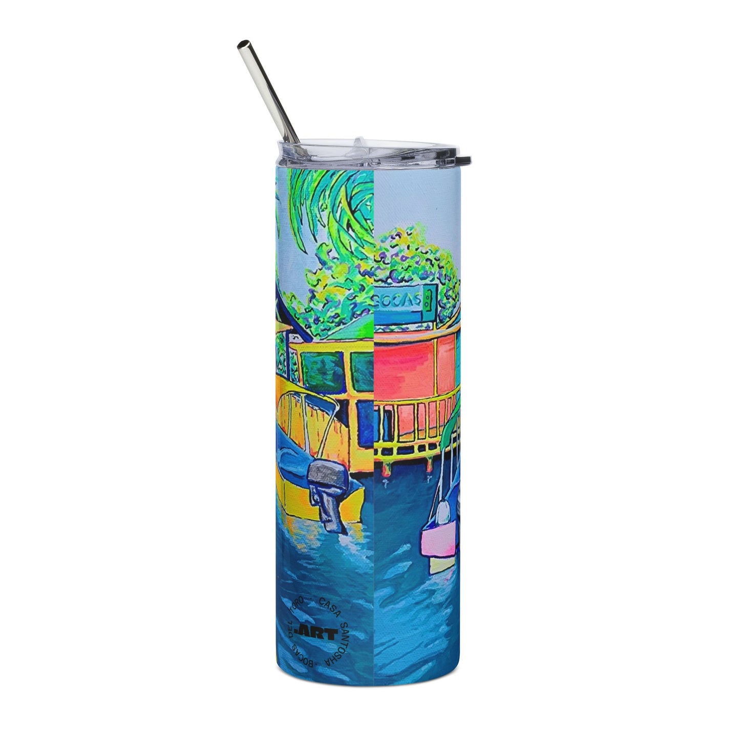 Cyclops Bocas Cat and Dog Stainless Steel Tumbler, 20oz | Fun Travel Mug, Eco-Friendly