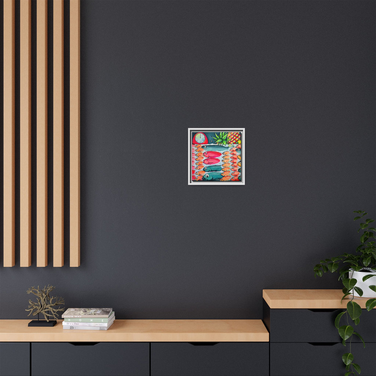 Framed Neon Cabo Fish Market Canvas Wall Art