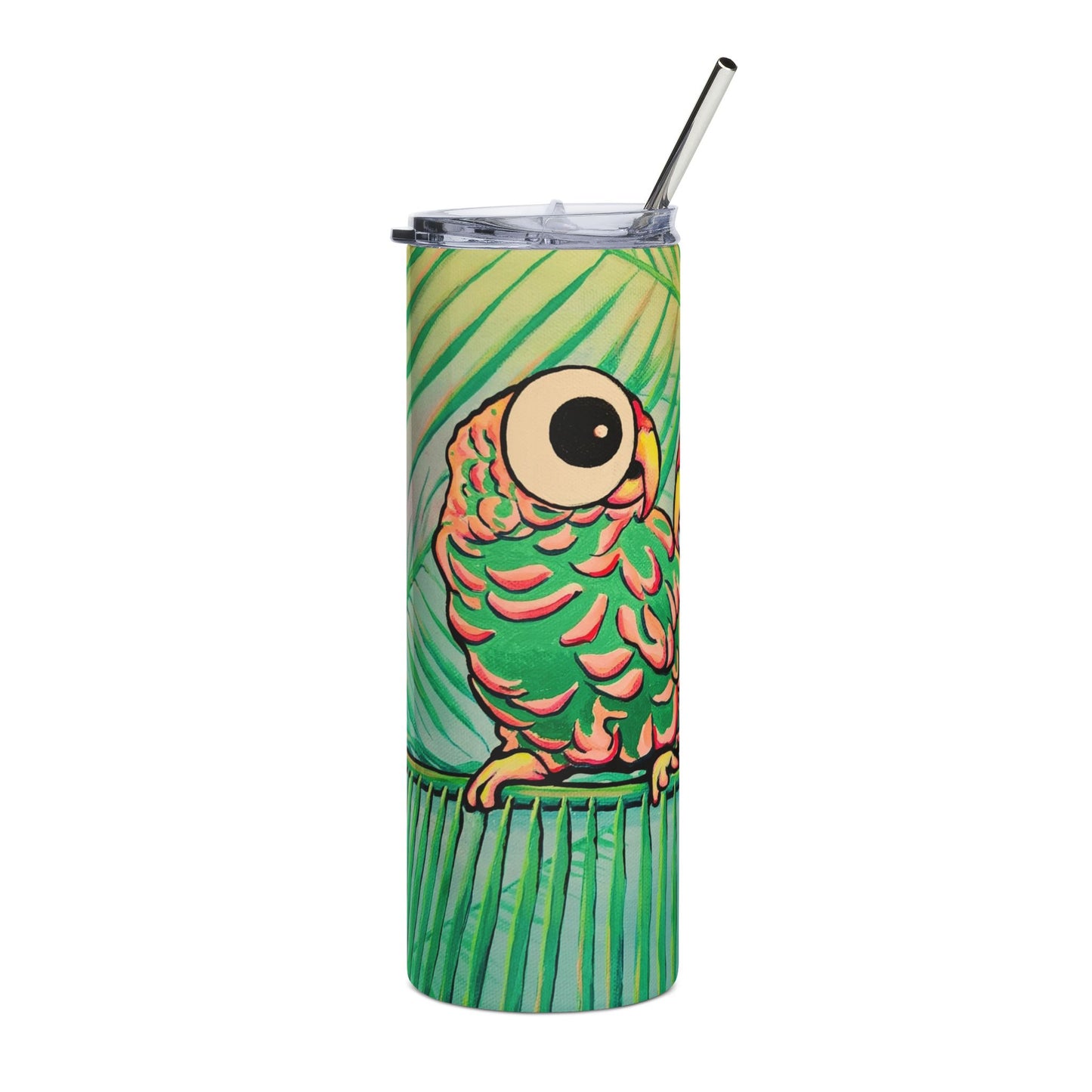 Chatty Cyclops Parrots Stainless Steel Tumbler, 20oz | Fun Travel Mug, Eco-Friendly