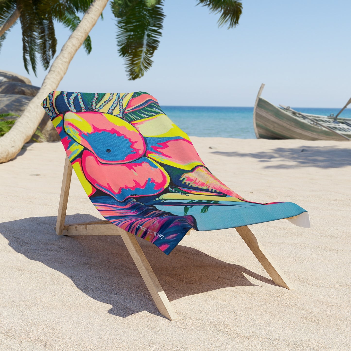 Neon Coconuts Beach Towel for Summer Fun and Vacation Essentials