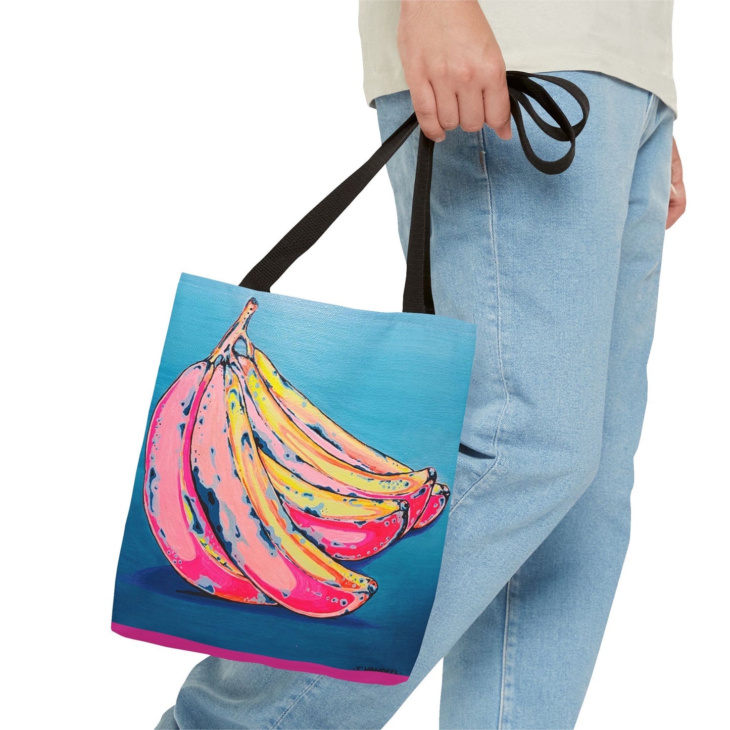 Premium Neon Banana Tote Bag, Original Artist Design, Reusable Shopping Tote, Eco-Friendly
