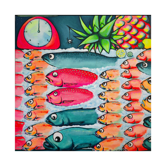 Neon Cabo Fish Market Giclée Art Poster