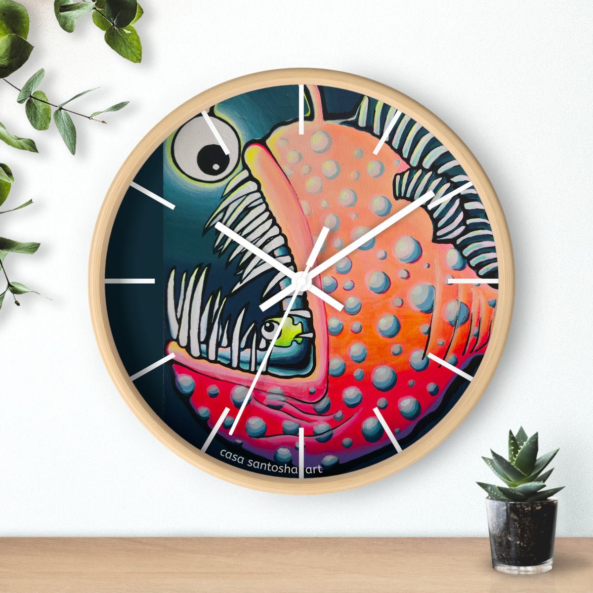Cyclops Anglerfish Pop Art Wall Clock