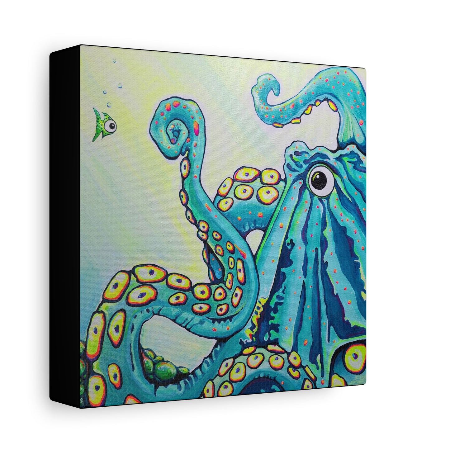 Cyclops Octopus Original Canvas Art Print, Unique Home Decor, Wall Art, Gift,Underwater Theme Decoration, Ocean Life