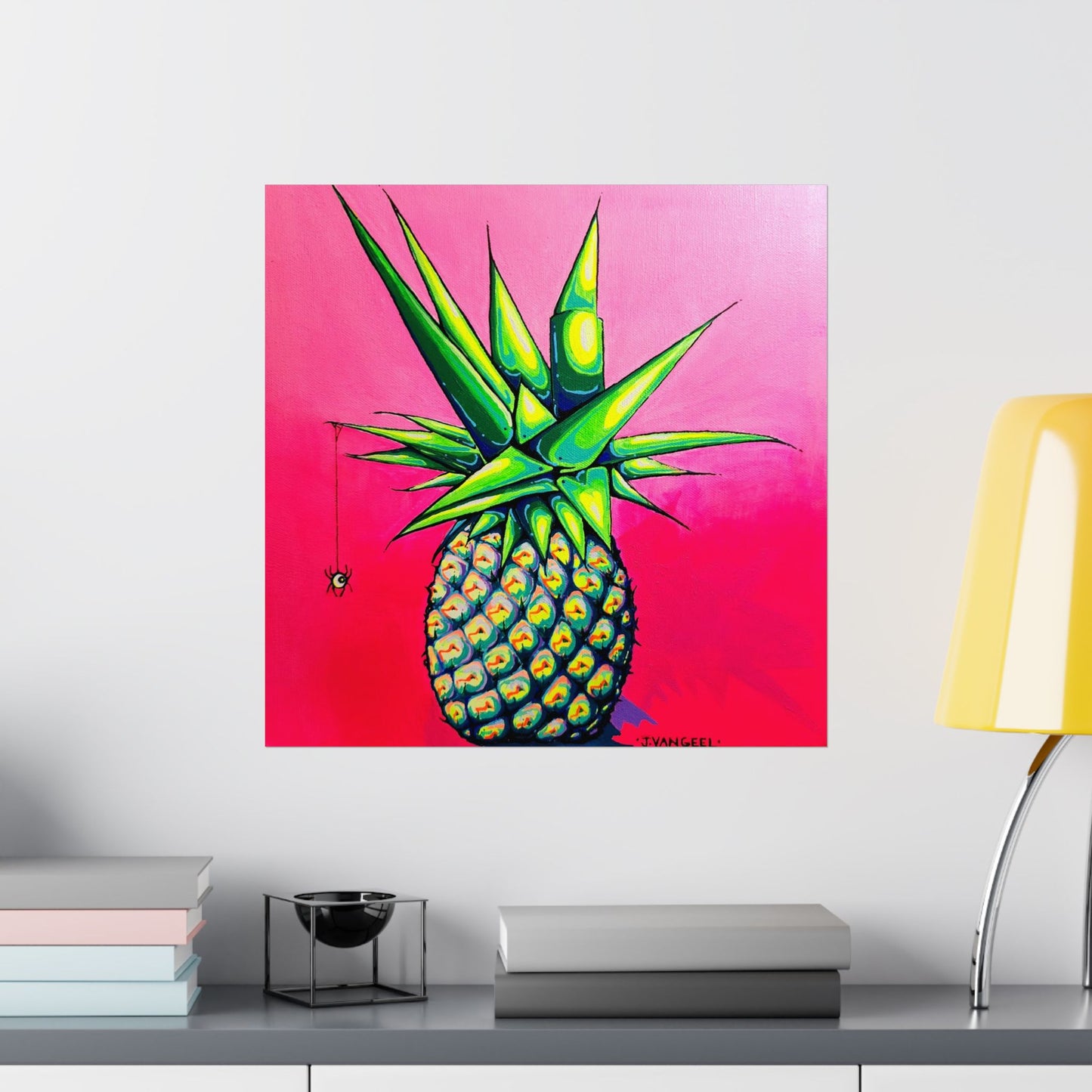 Neon Pineapple Giclée Art Poster