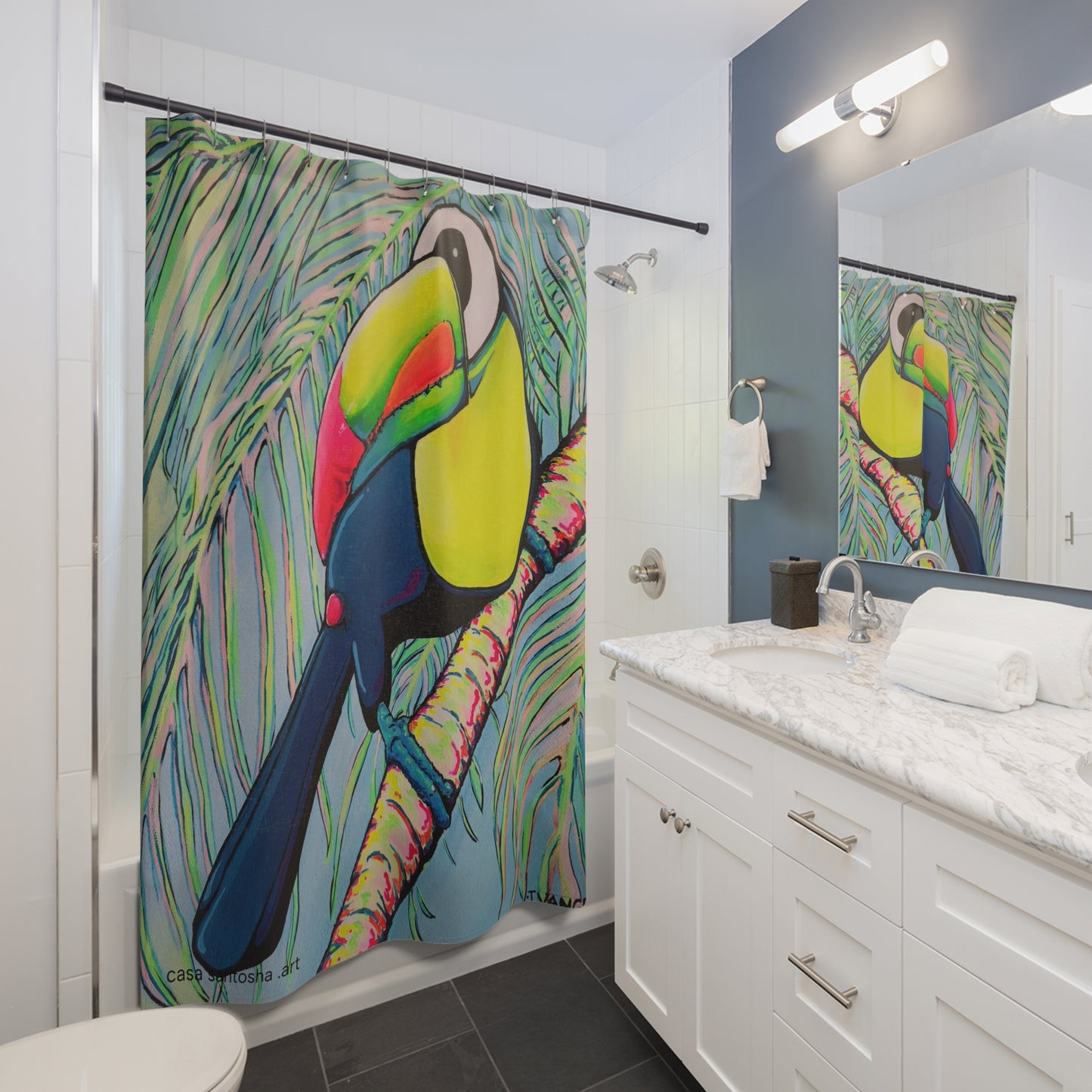 Rideau de douche Cyclops Toucan Pop Art