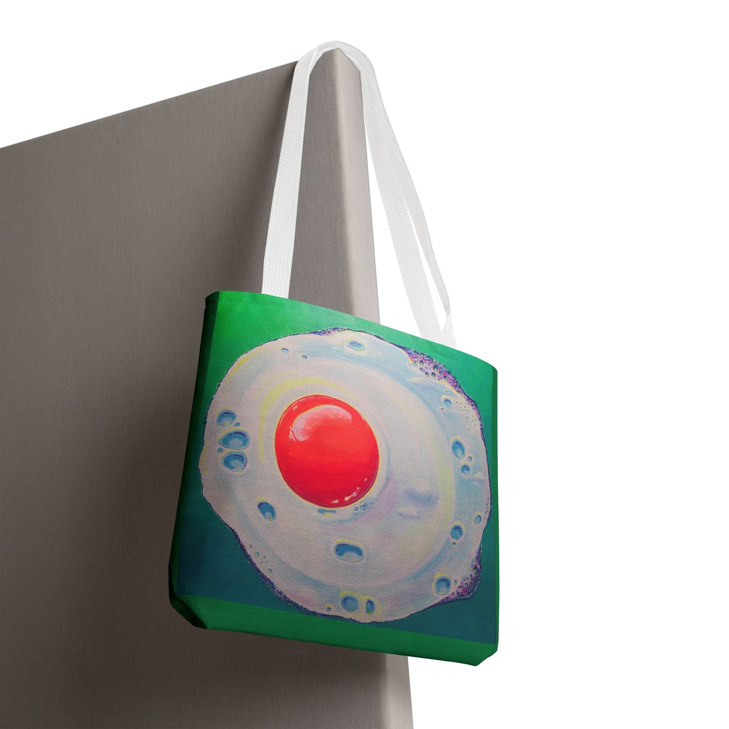 Premium Neon Fried Egg Tote Bag, Original Artist Design, Reusable Shopping Tote,  Eco-Friendly