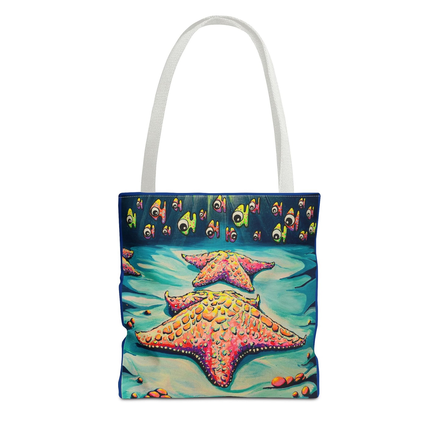 Premium Colorful Starfish Tote Bag, Original Artist Design, Reusable Shopping Tote, Eco-Friendly