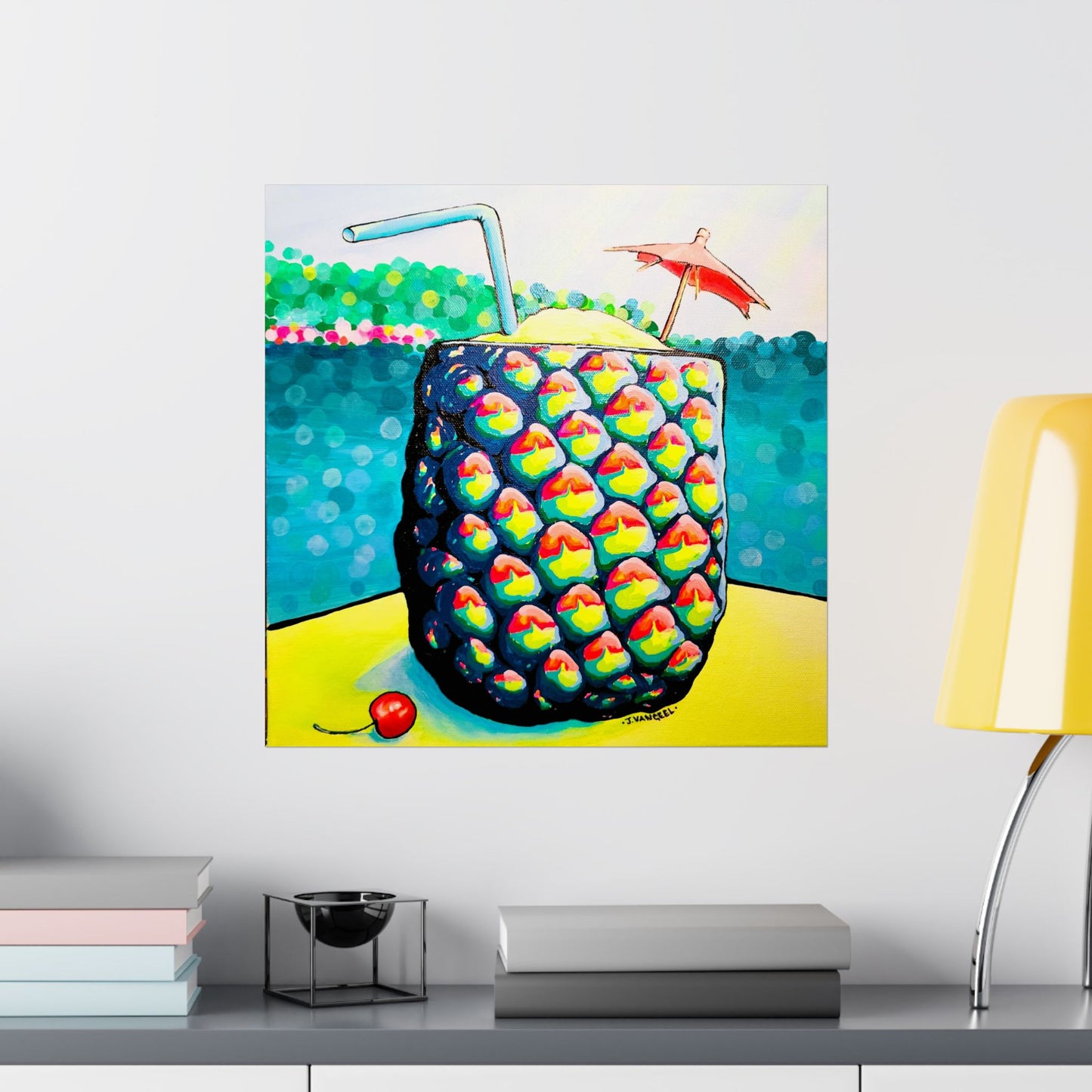Neon Piña Colada Giclée Art Poster