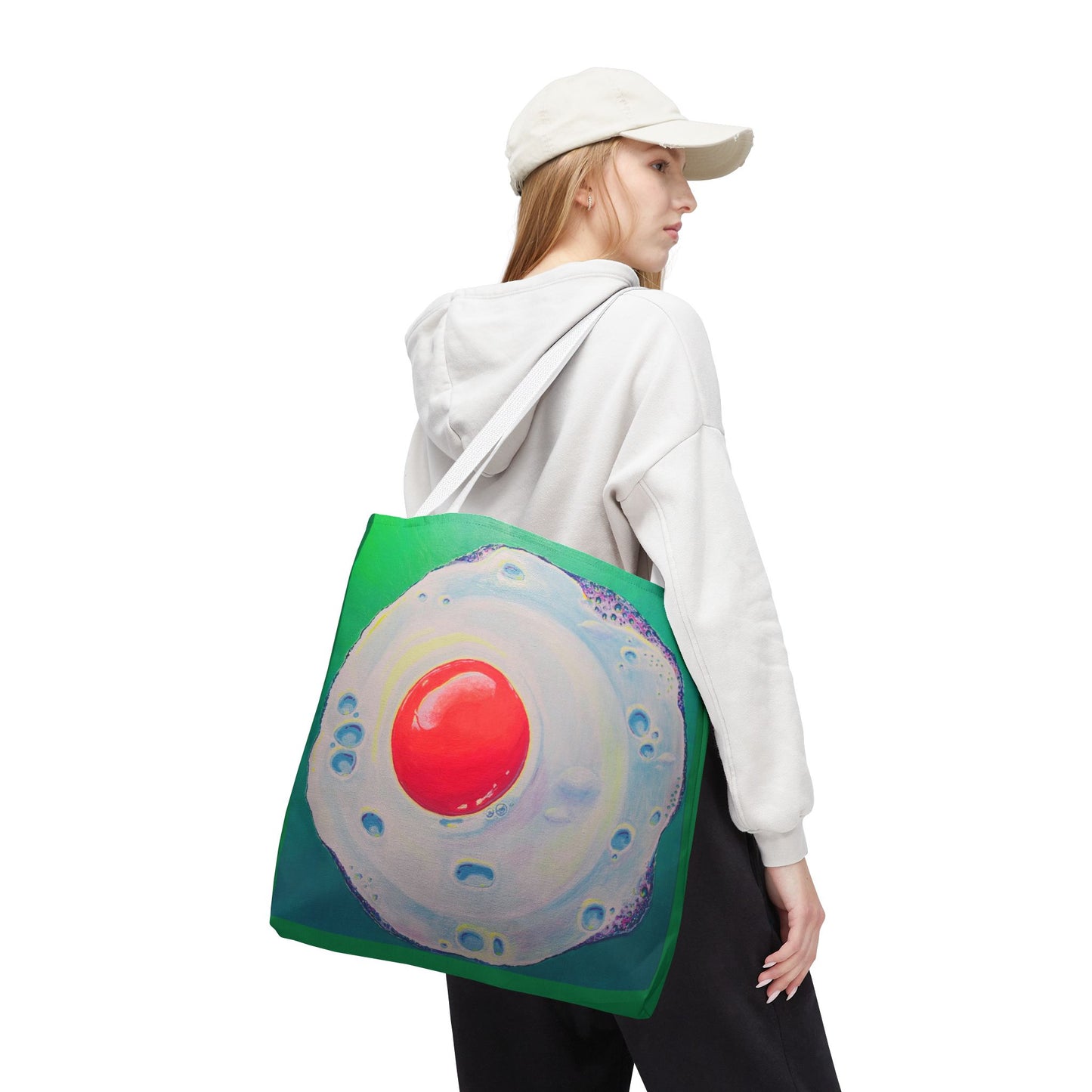 Premium Neon Fried Egg Tote Bag, Original Artist Design, Reusable Shopping Tote, Eco-Friendly