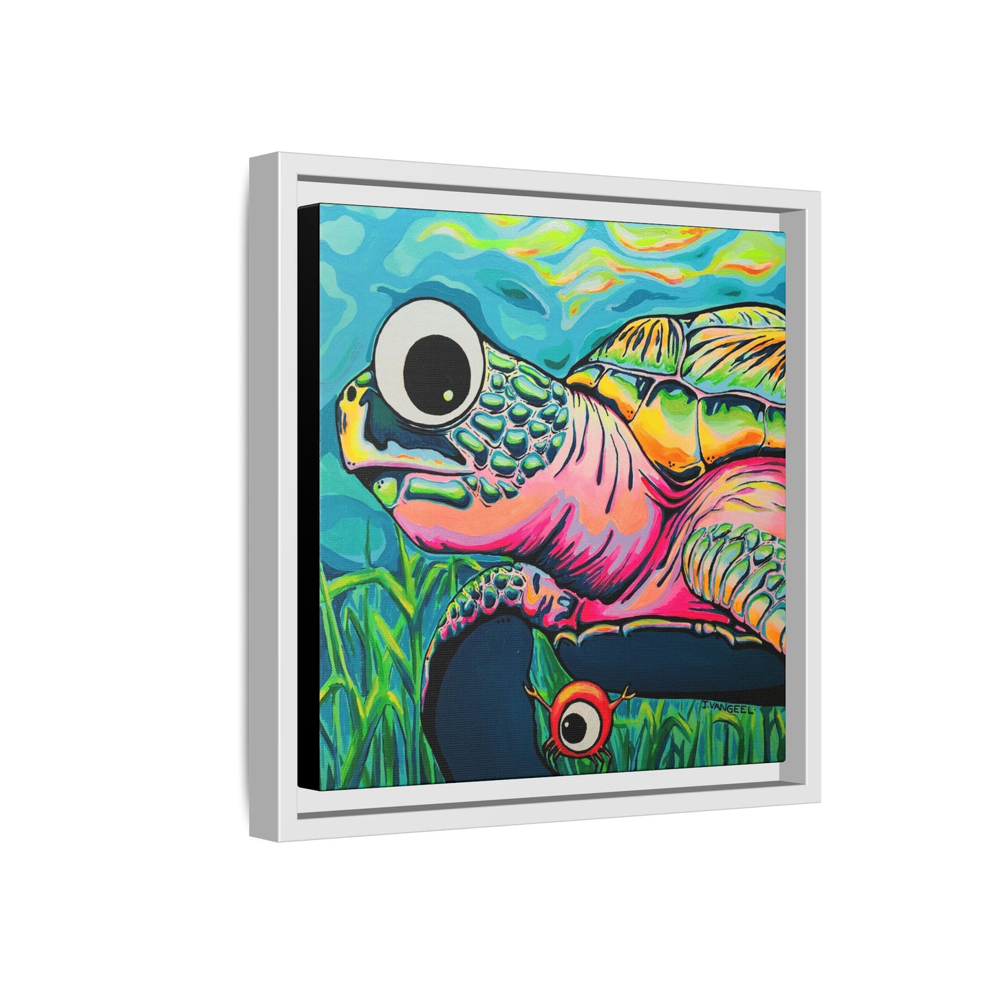Framed Cyclops Turtle Canvas Print
