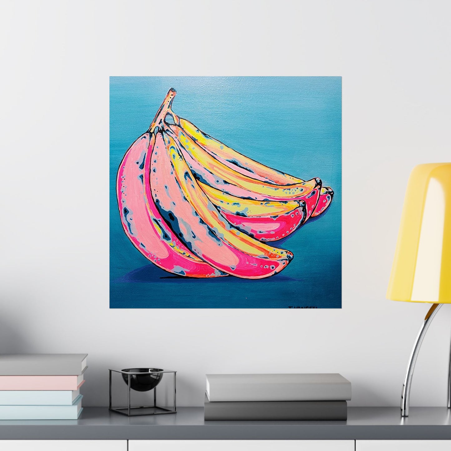 Neon Bananas Giclée Art Poster