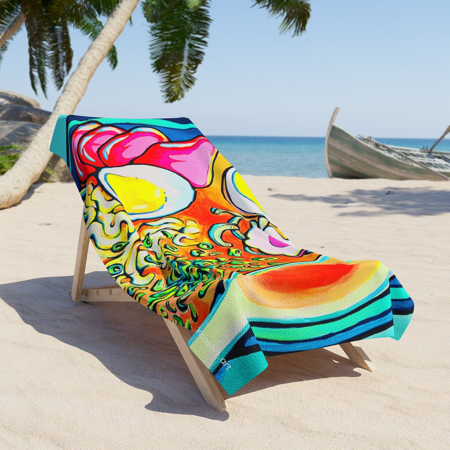 Neon Ramen Beach Towel for Summer Fun and Vacation Essentials
