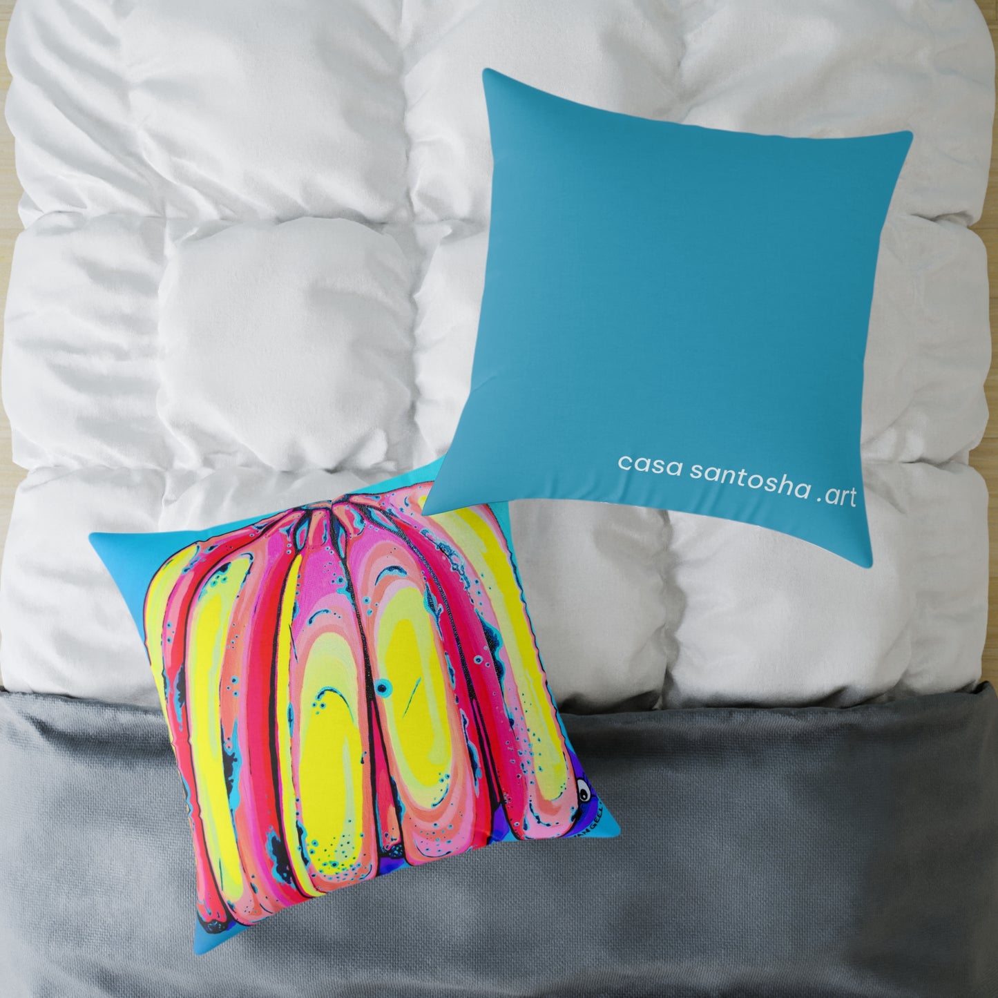 Neon Fat Bananas Art Canvas Decorative Pillow