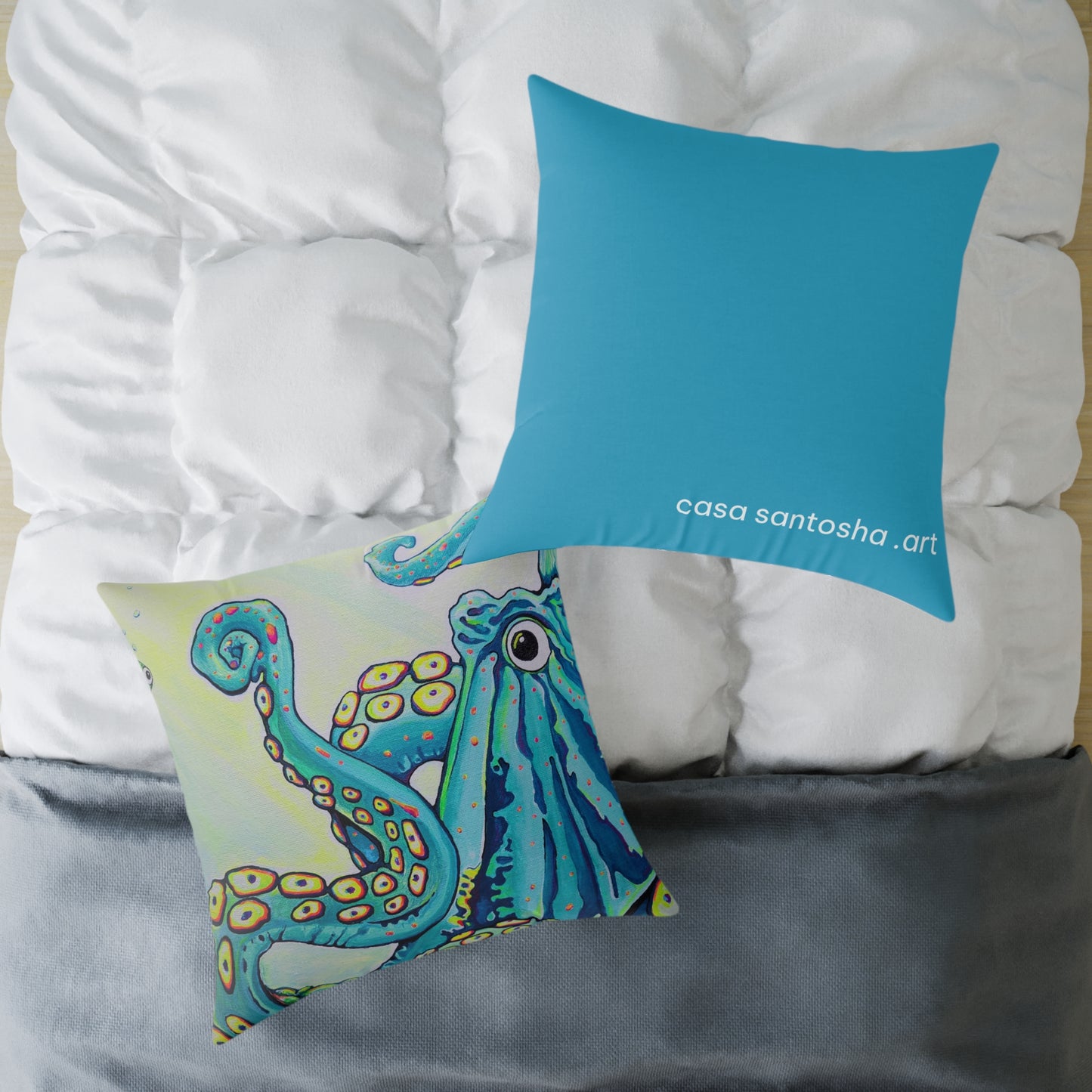 Cyclops Octopus Art Canvas Decorative Pillow