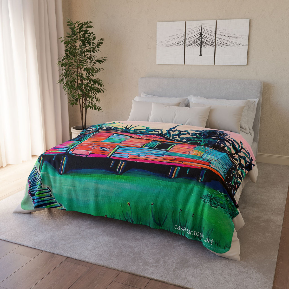 Luis Russell House Bocas Fleece Sherpa Blanket