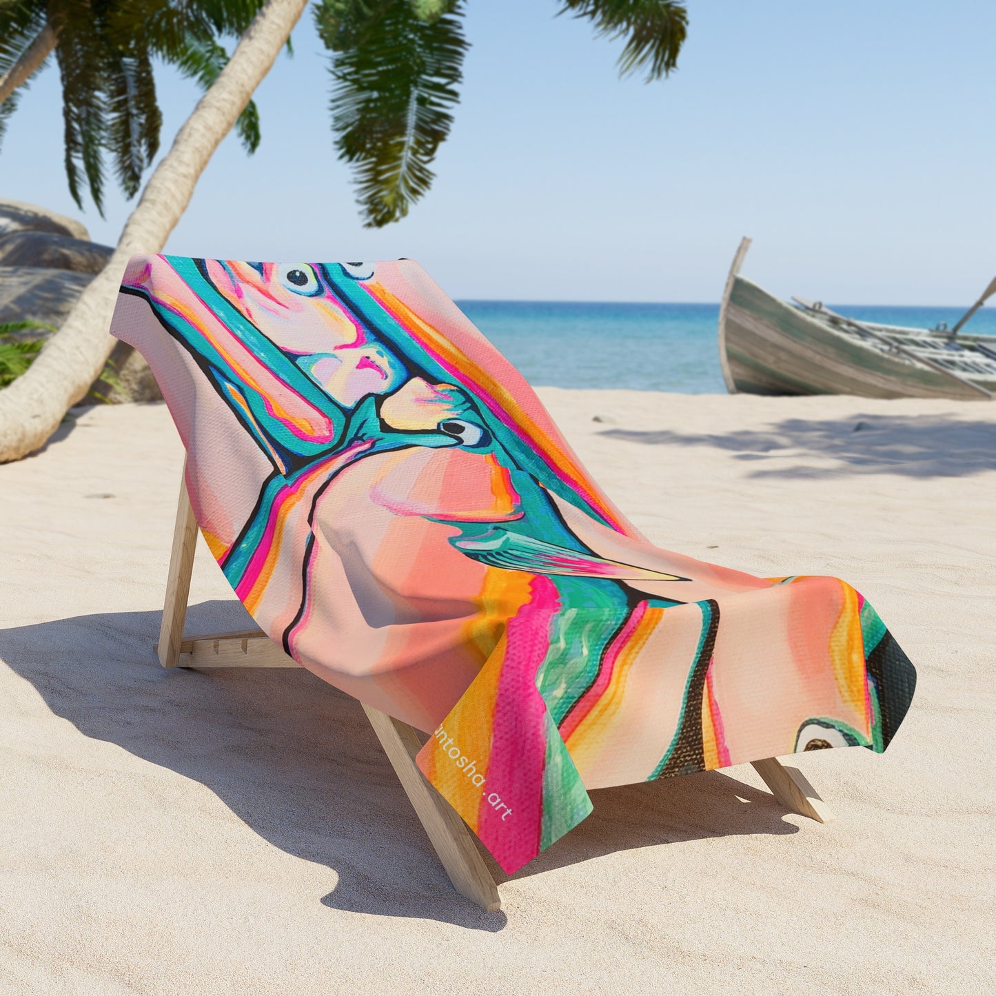 Neon Fish Beach Towel for Summer Fun and Vacation Essentials