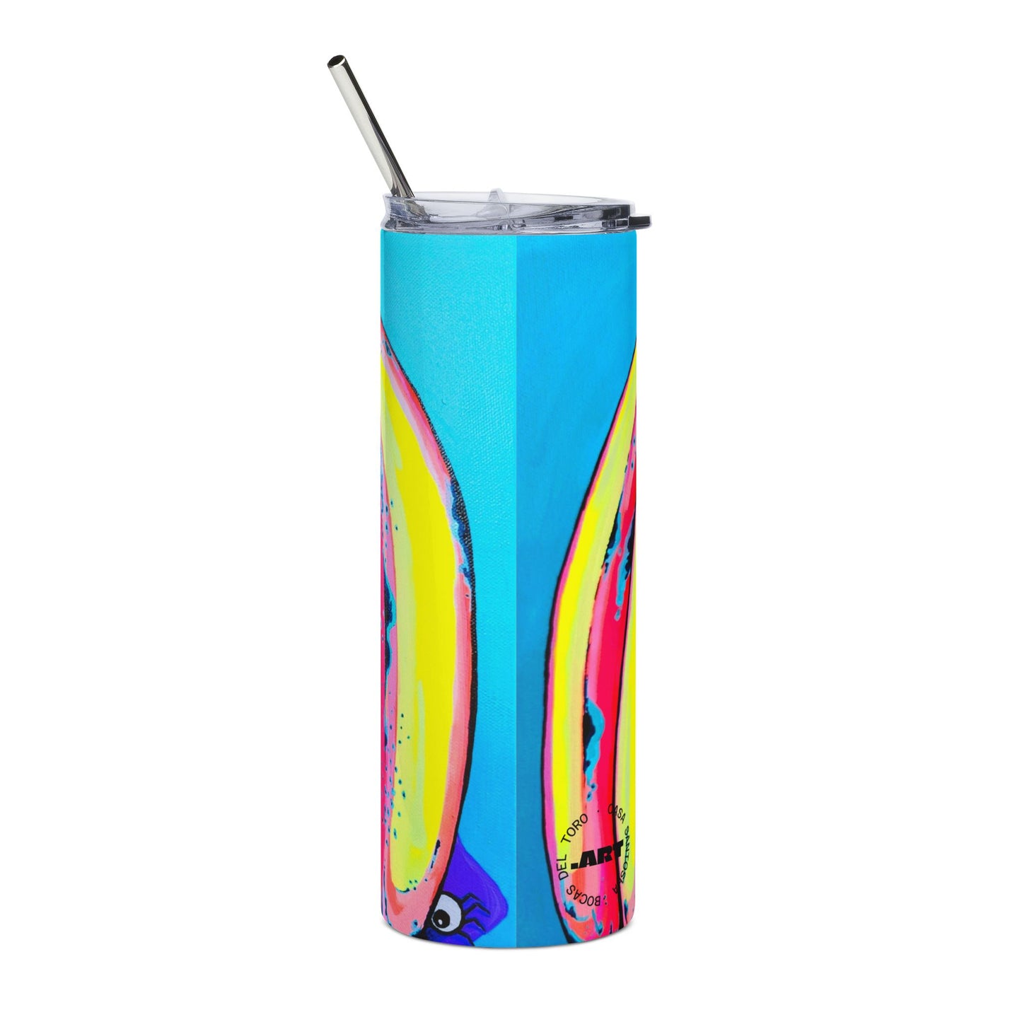 Neon Fat Bananas Stainless Steel Tumbler, 20oz | Fun Travel Mug, Eco-Friendly