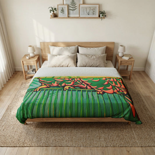 Chatty Cyclops Parrots Duvet Cover