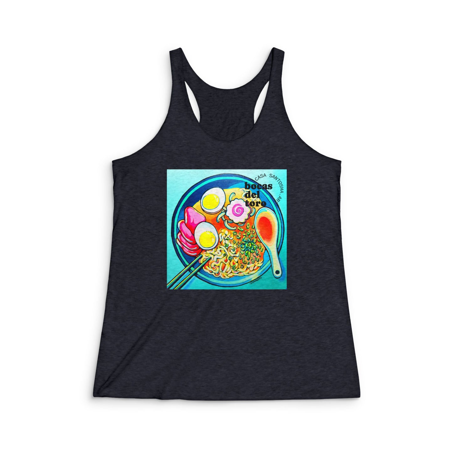 Women's Neon Ramen Graphic Racerback Tank