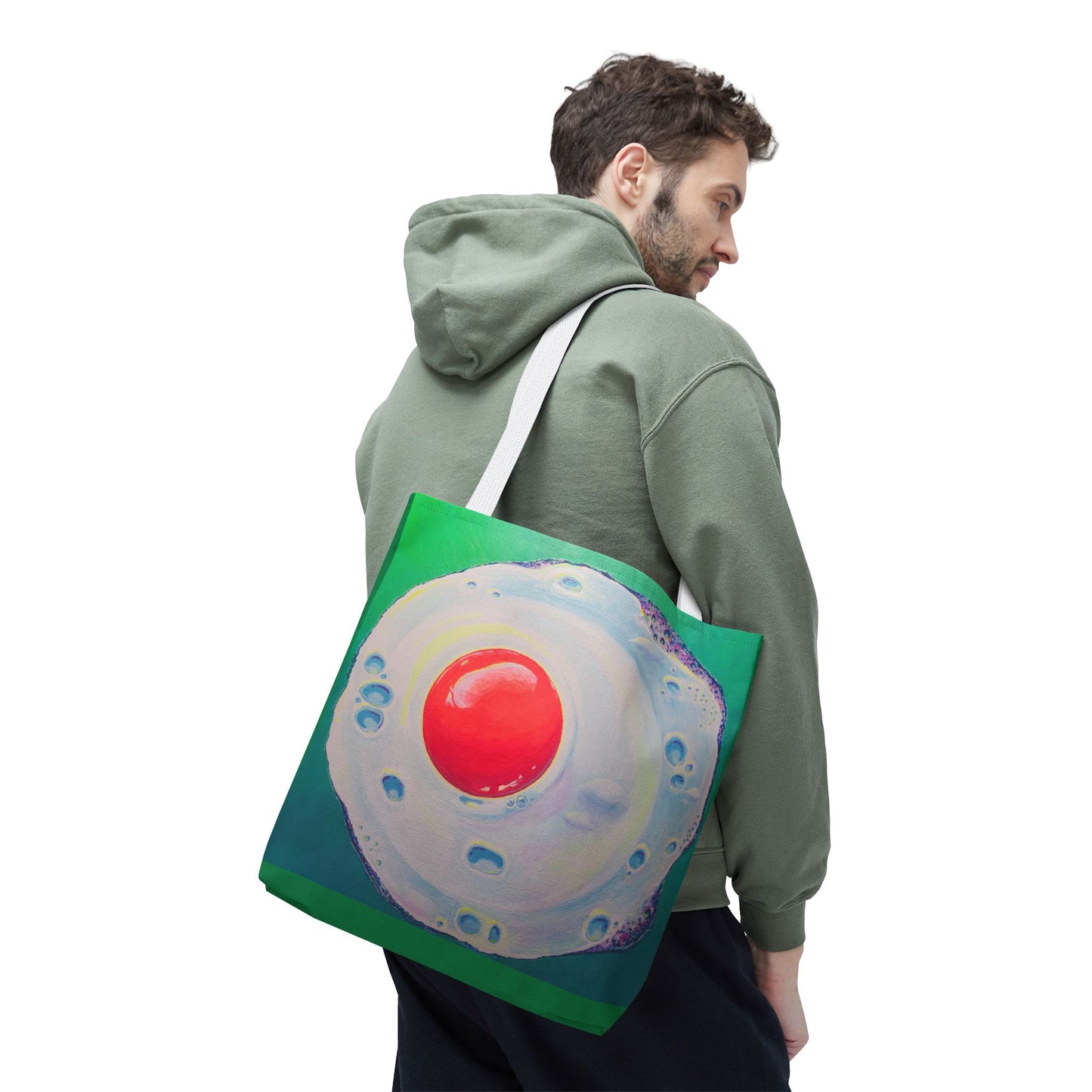 Premium Neon Fried Egg Tote Bag, Original Artist Design, Reusable Shopping Tote, Eco-Friendly