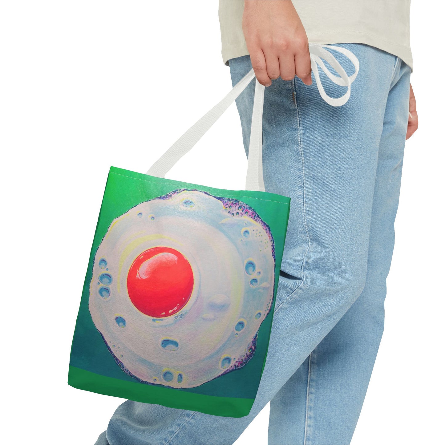 Premium Neon Fried Egg Tote Bag, Original Artist Design, Reusable Shopping Tote, Eco-Friendly