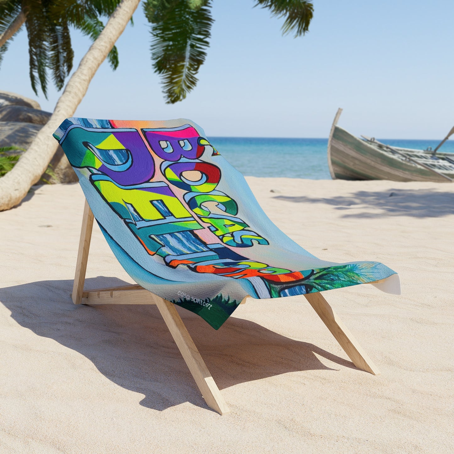 Bocas Del Toro Sign Beach Towel for Summer Fun and Vacation Essentials