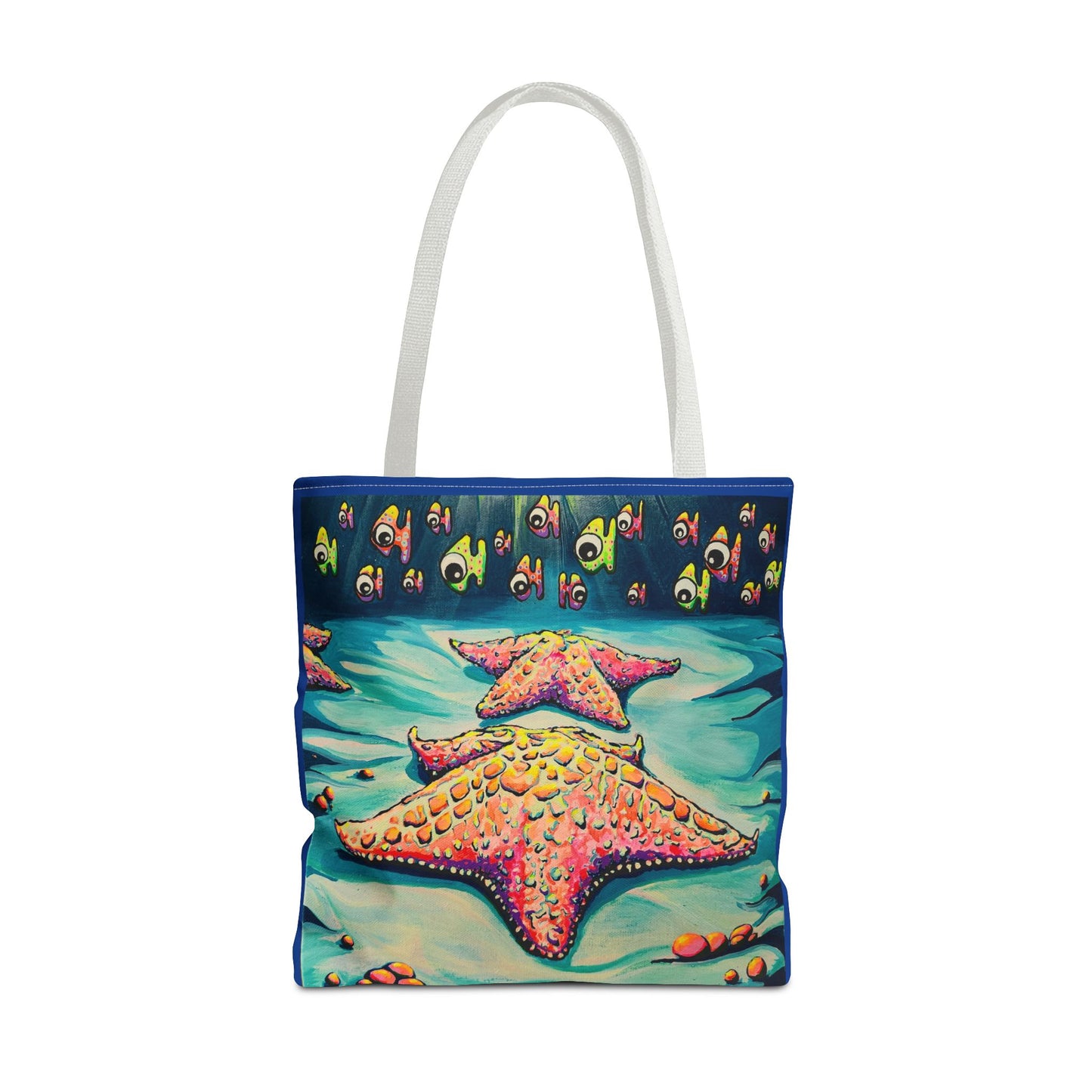 Premium Colorful Starfish Tote Bag, Original Artist Design, Reusable Shopping Tote, Eco-Friendly