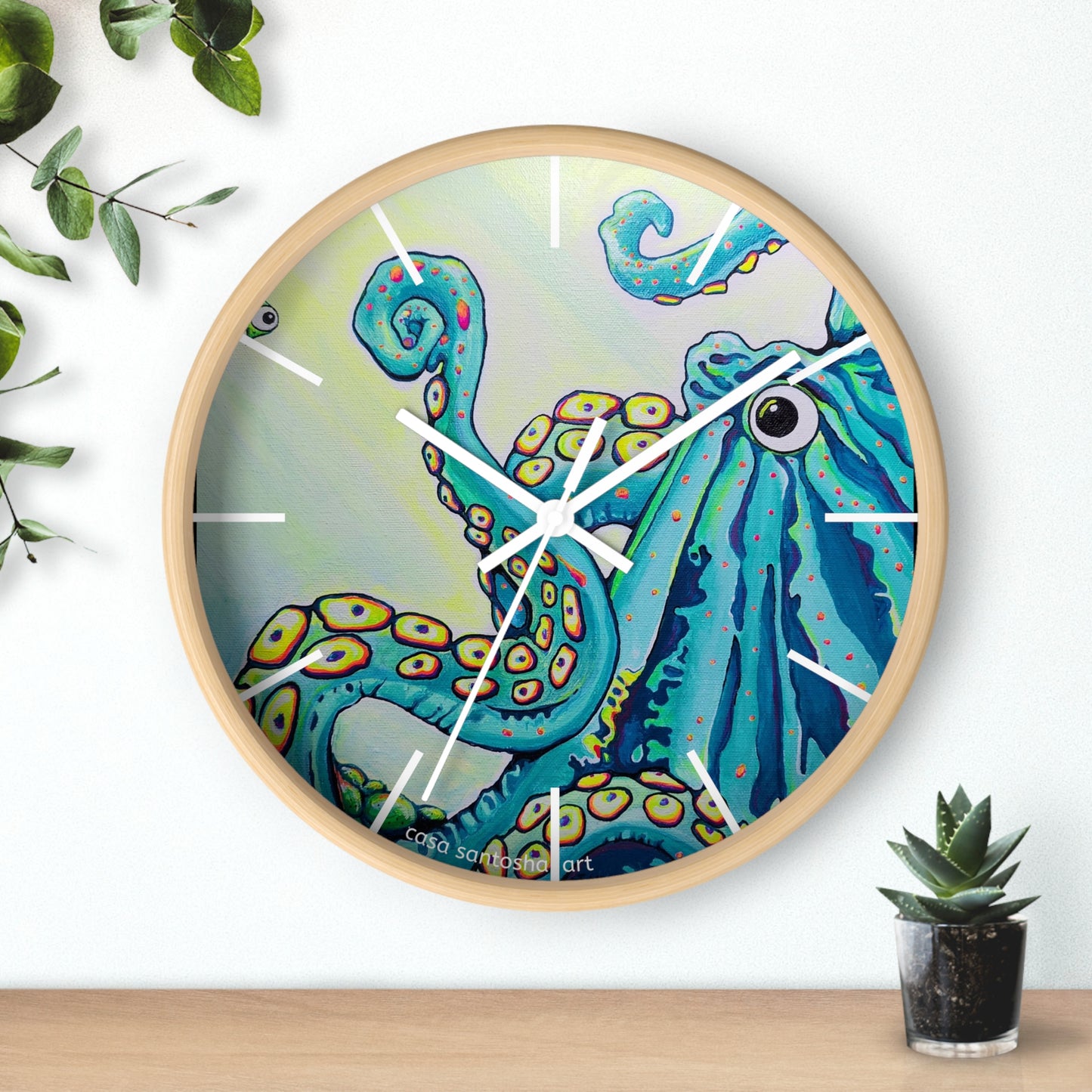 Cyclops Octopus Pop Art Wall Clock