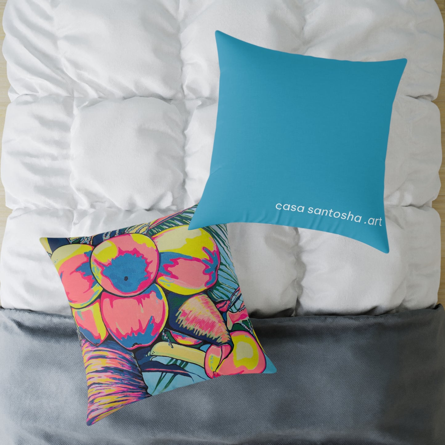 Neon Coconuts Art Canvas Decorative Pillow