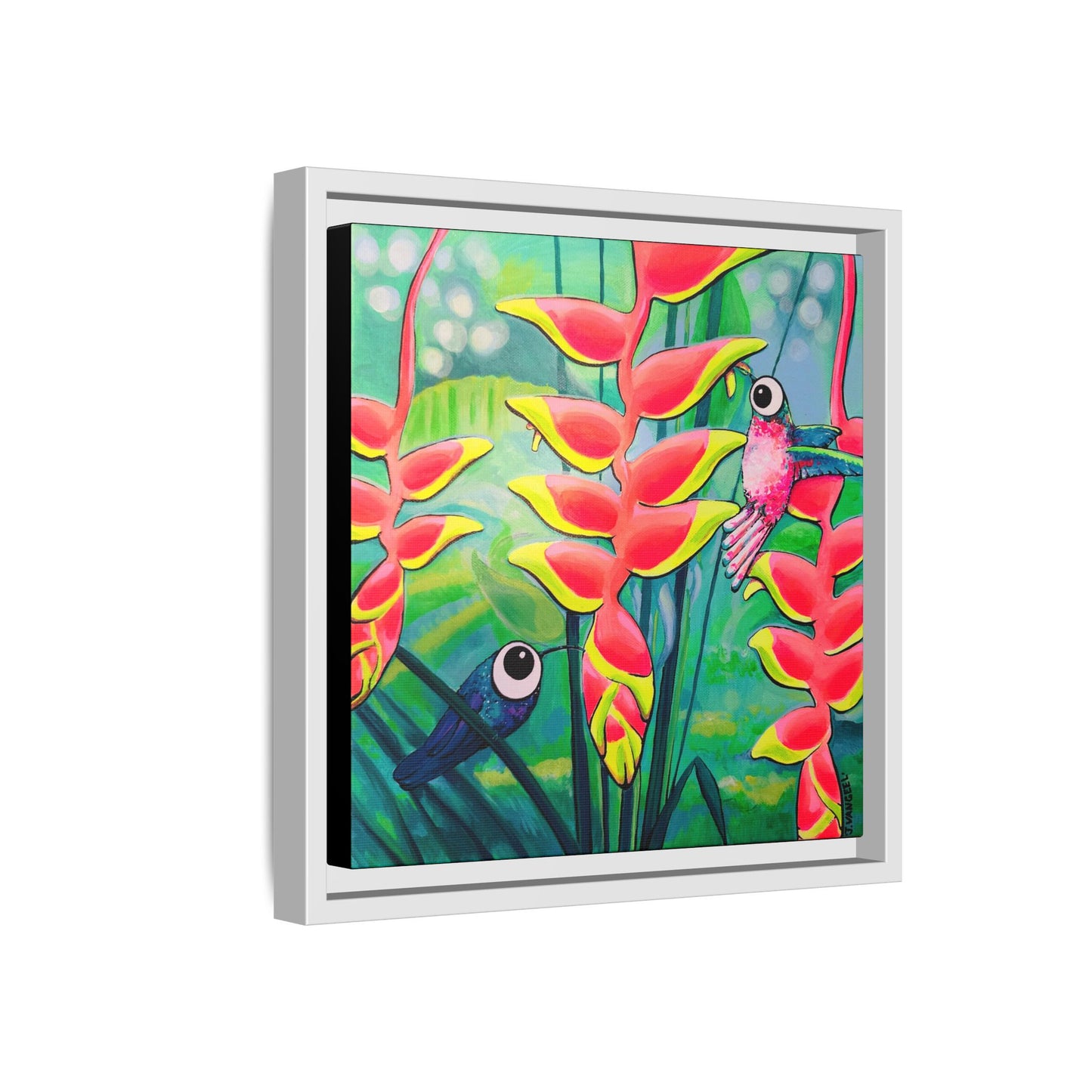 Framed Cyclops Hummingbirds Canvas Print