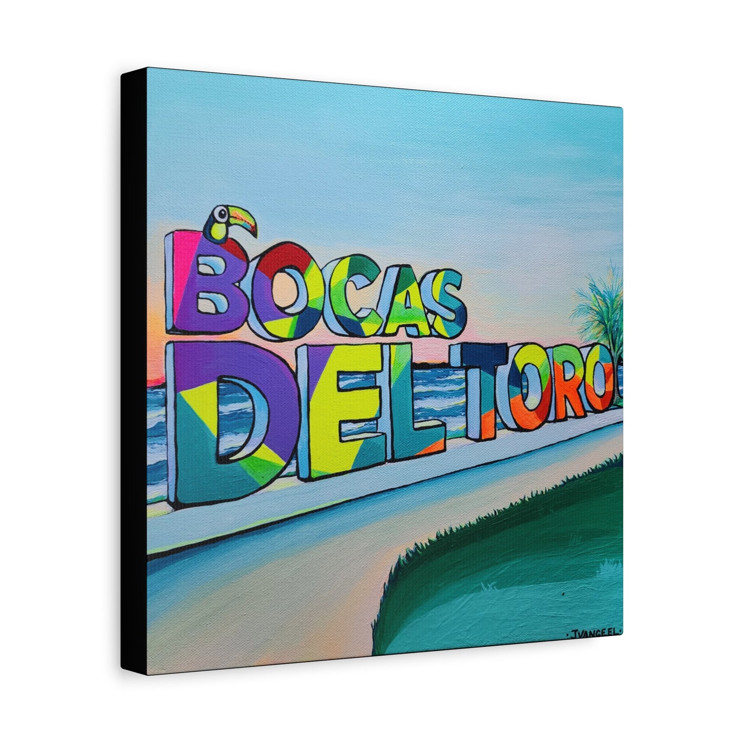 Bocas Del Toro Sign Canvas Print, Original Artist Design, Home Decor Wall Art