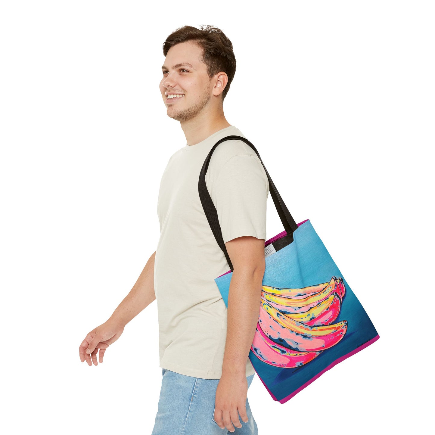 Premium Neon Banana Tote Bag, Original Artist Design, Reusable Shopping Tote, Eco-Friendly