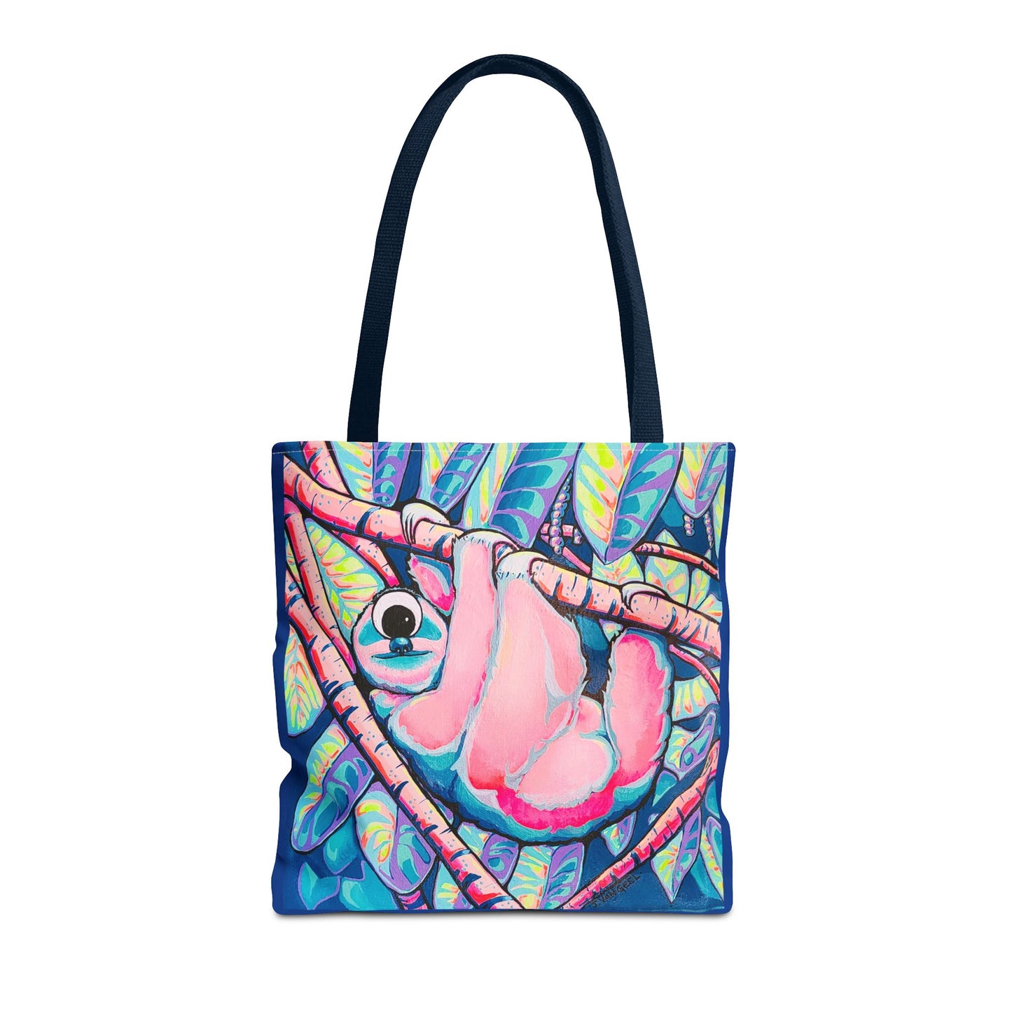 Premium Colorful Sloth Tote Bag, Original Artist Design, Reusable Shopping Tote, Eco-Friendly